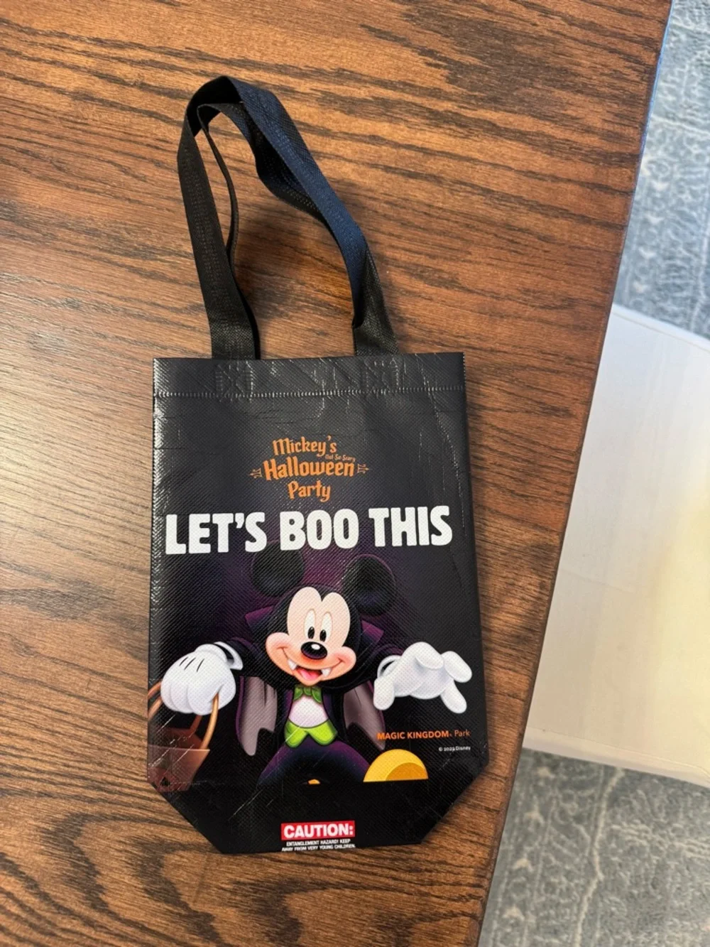 Disney Black and Orange Mickey Halloween Party Tote Bag